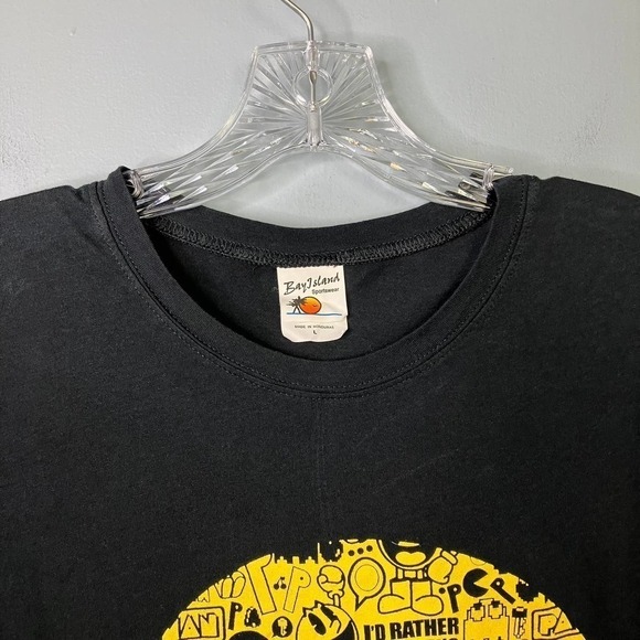 Pac-Man I'd Rather Be Playing Pac-Man 2010 Graphic Black Graphic Tee Juniors' L - Picture 9 of 16